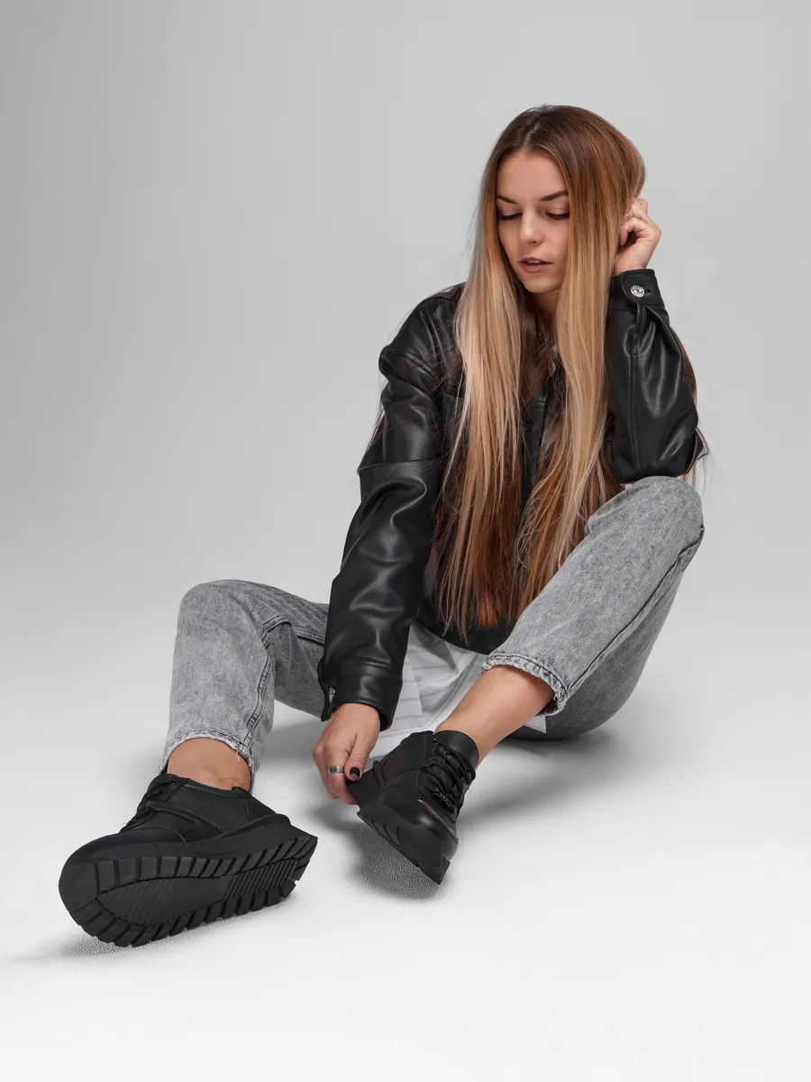 Кроссовки женские демисезонные натуральная кожа на платформе 25R-ZBY5-10-101