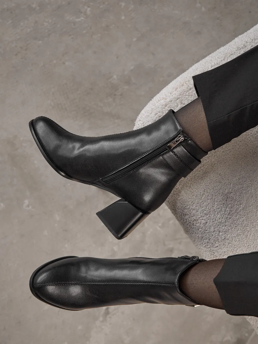 Ботильоны женские демисезонные натуральная кожа на каблуке 51-DBA9-8-101