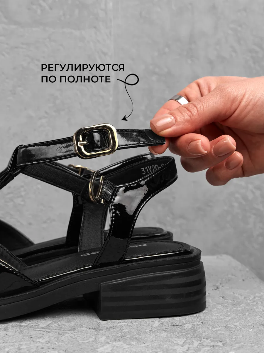 Босоножки женские летние на низком каблуке с закрытым носом 31V20-9-011