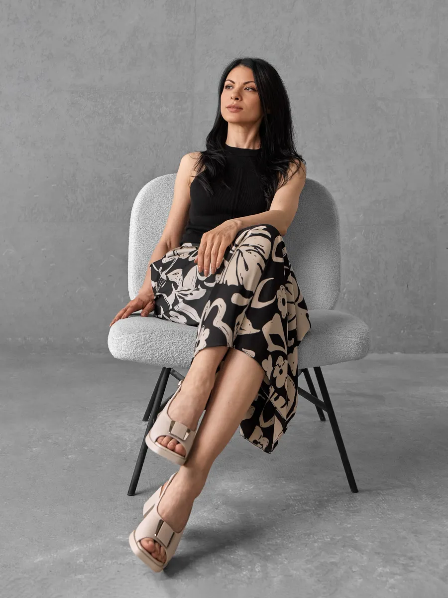 Босоножки женские летние натуральная кожа на среднем каблуке 31F5-47-011