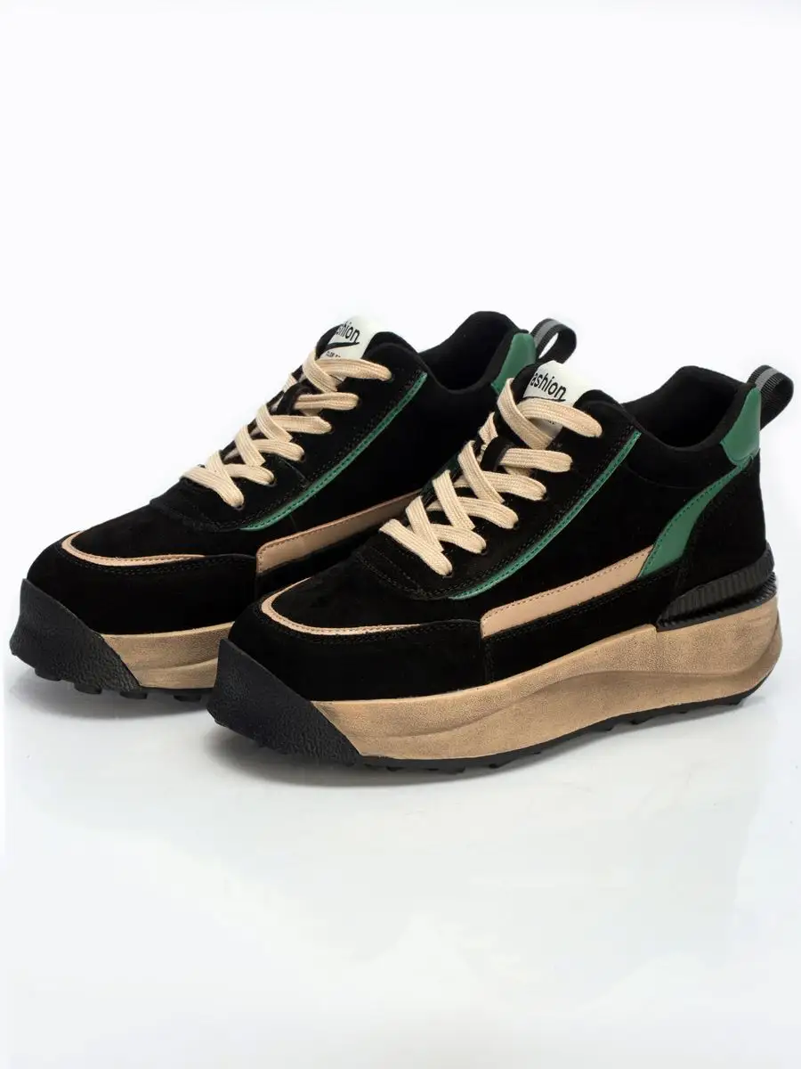 Кроссовки женские натуральная замша осенние на платформе AS50523-1