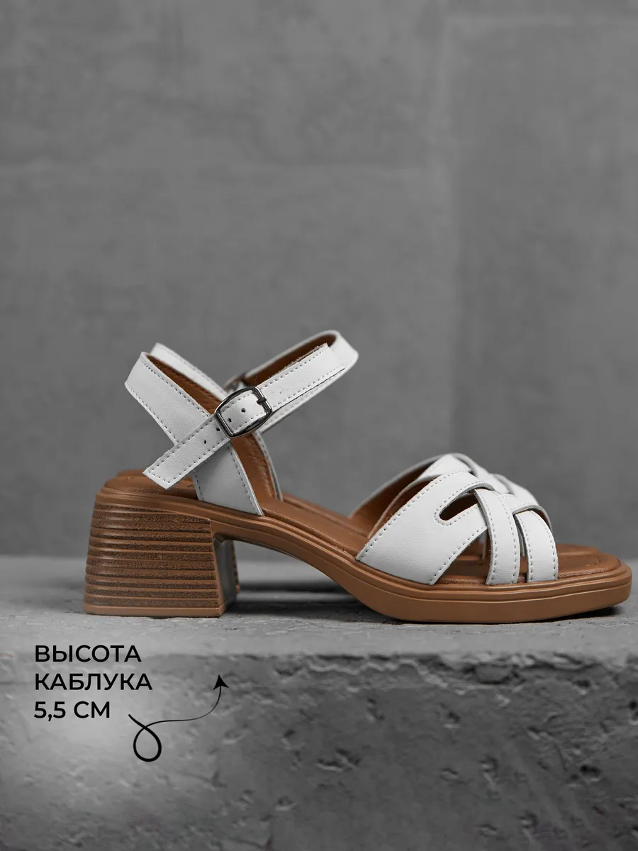 Босоножки женские летние натуральная кожа на каблуке UXH-51100-2B-SPk