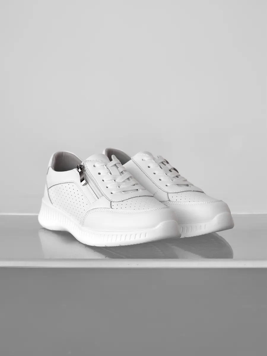 Кроссовки женские летние белые на платформе дышащие RN160-013