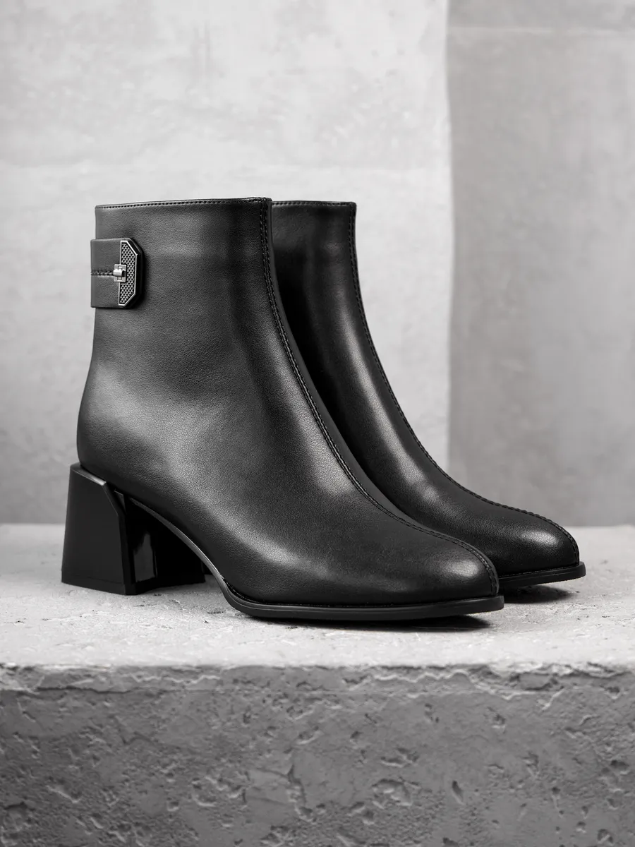 Ботильоны женские демисезонные натуральная кожа на каблуке 51-DBA9-8-101