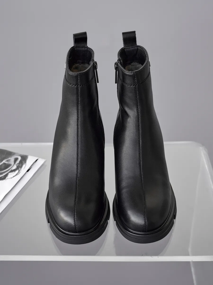 Ботинки женские зимние на каблуке натуральная кожа U510-010