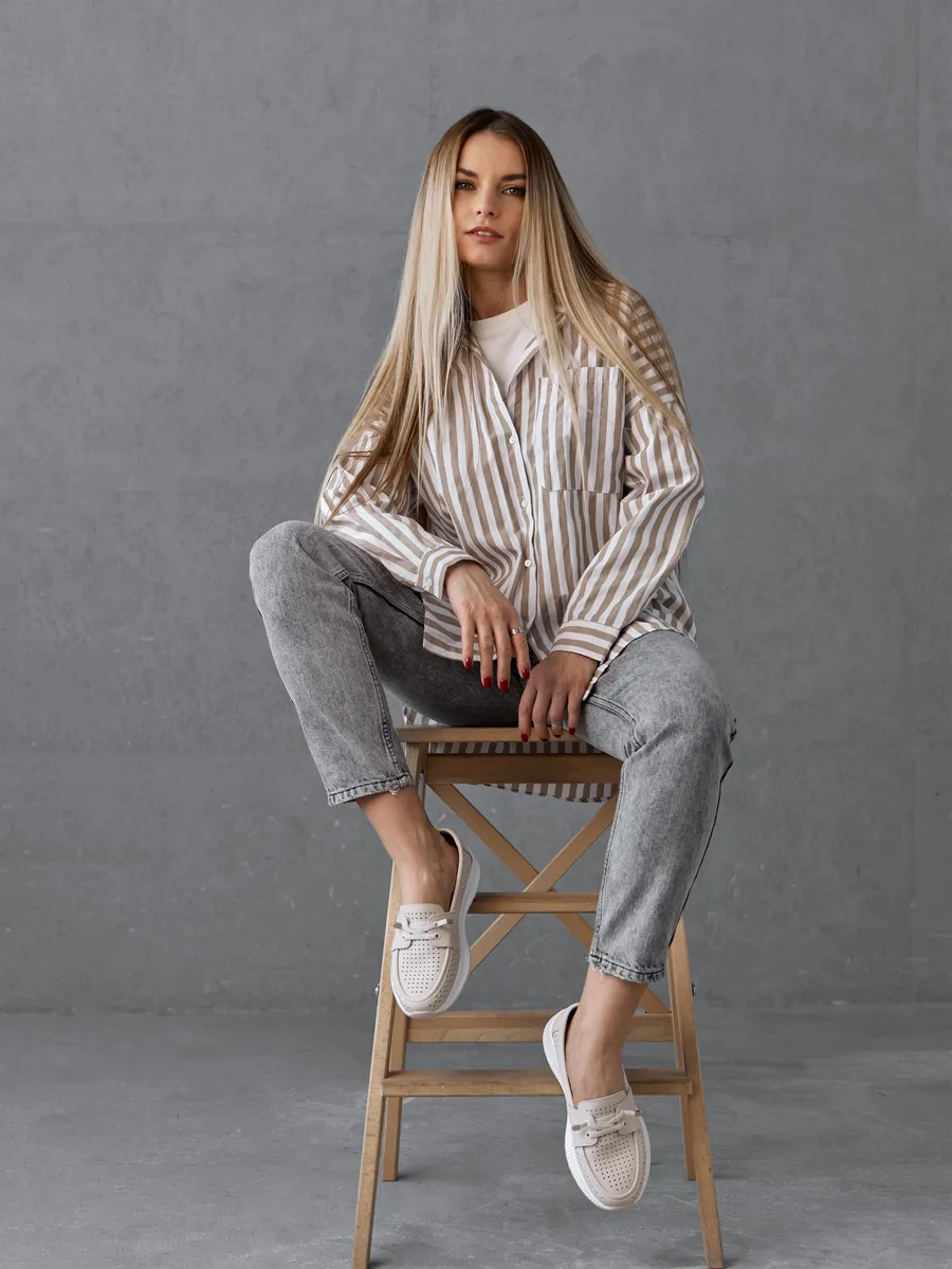 Мокасины женские летние дышащие натуральная кожа 41-TPY9-14-111