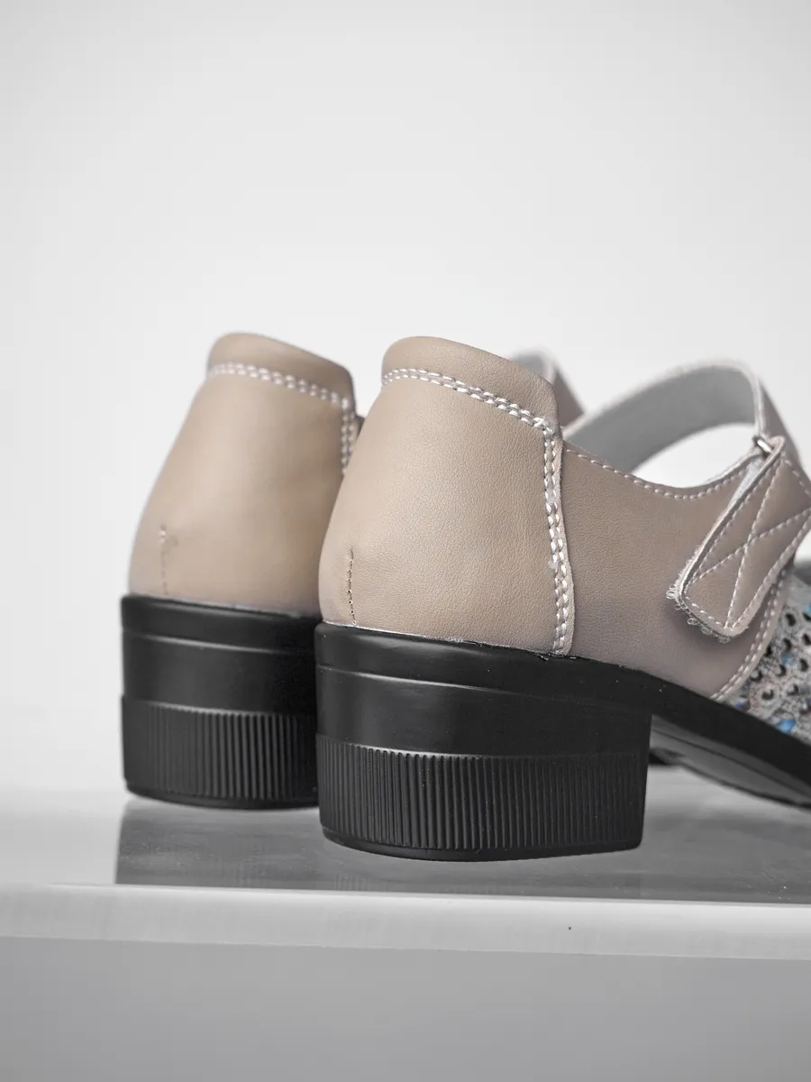 Туфли женские на низком каблуке натуральная кожа HX142-012Lk