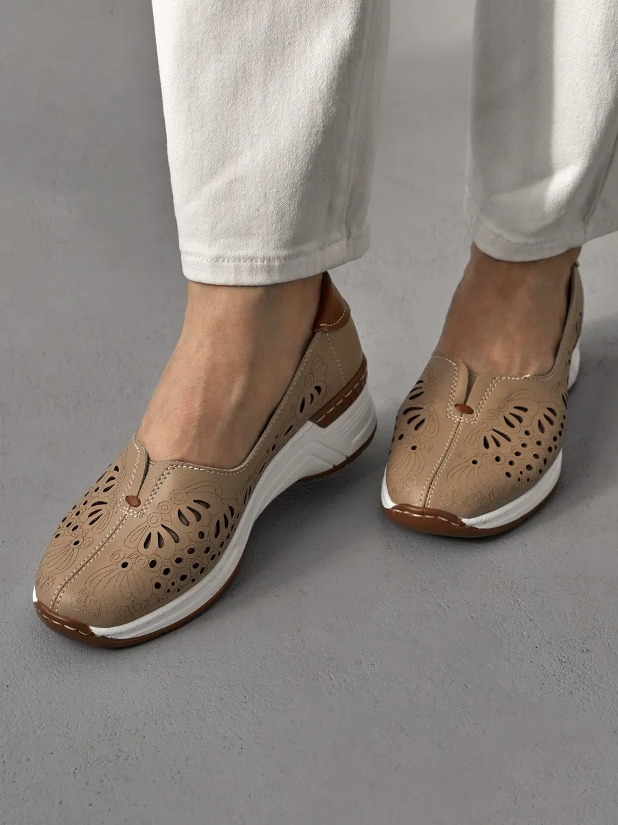 Мокасины женские летние натуральная кожа HX119-021