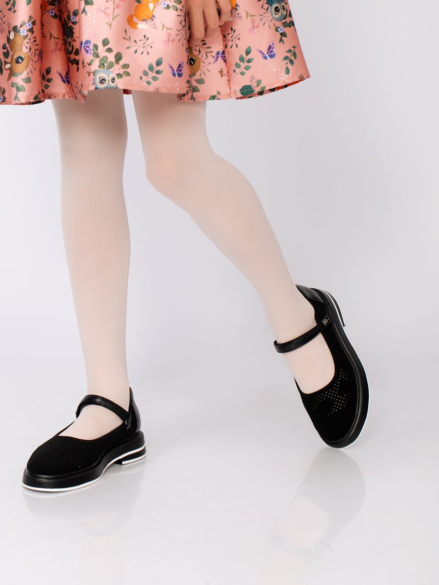 Туфли школьные для девочки черные закрытые мэри джейн KPN011-010K