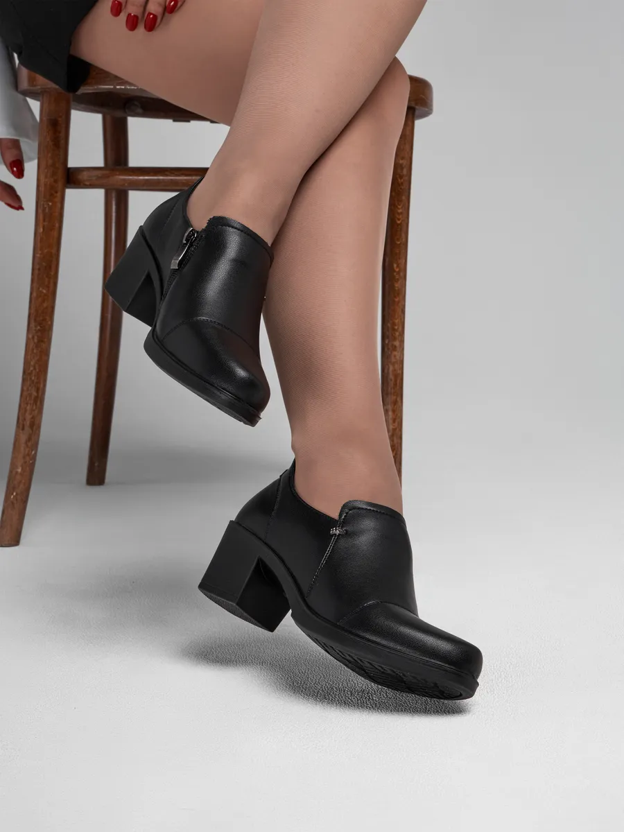 Туфли женские осенние натуральная кожа на каблуке закрытые CV006-180Lk