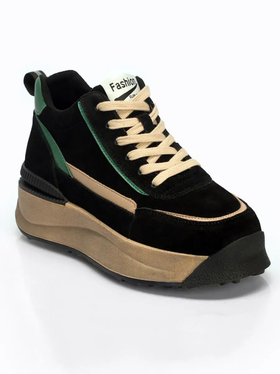 Кроссовки женские натуральная замша осенние на платформе AS50523-1