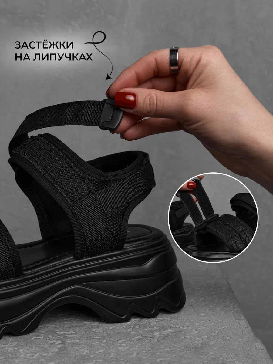 Босоножки женские летние на платформе черные JYM2332-2B