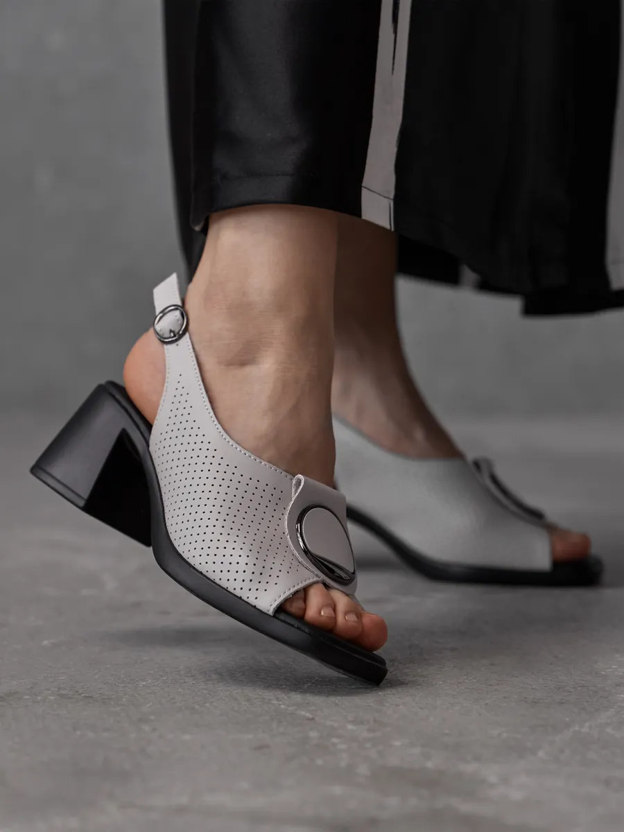 Босоножки слингбэки женские летние натуральная кожа 31F5-36-021