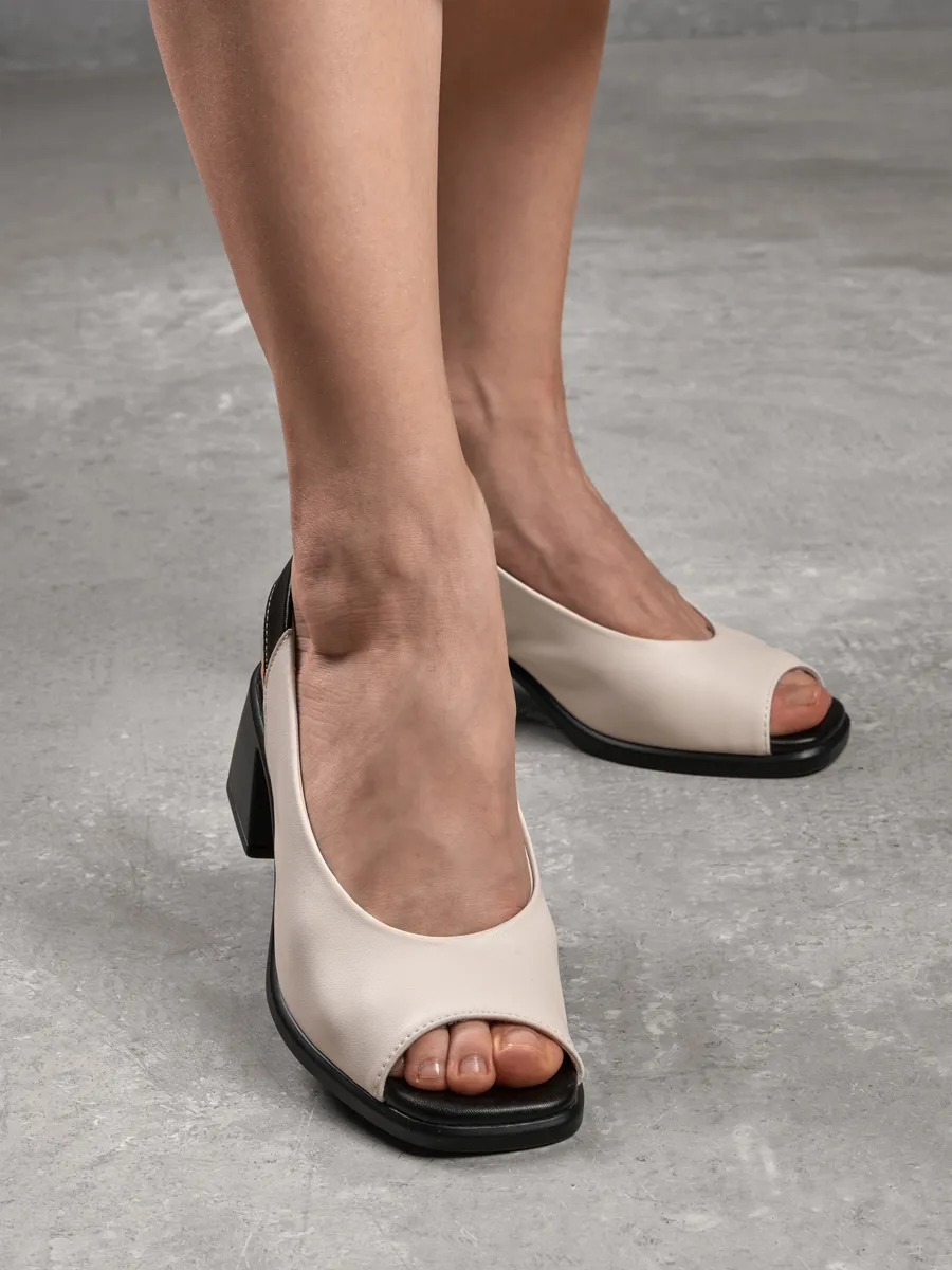 Босоножки женские летние на среднем каблуке натуральная кожа 12W21-4-120