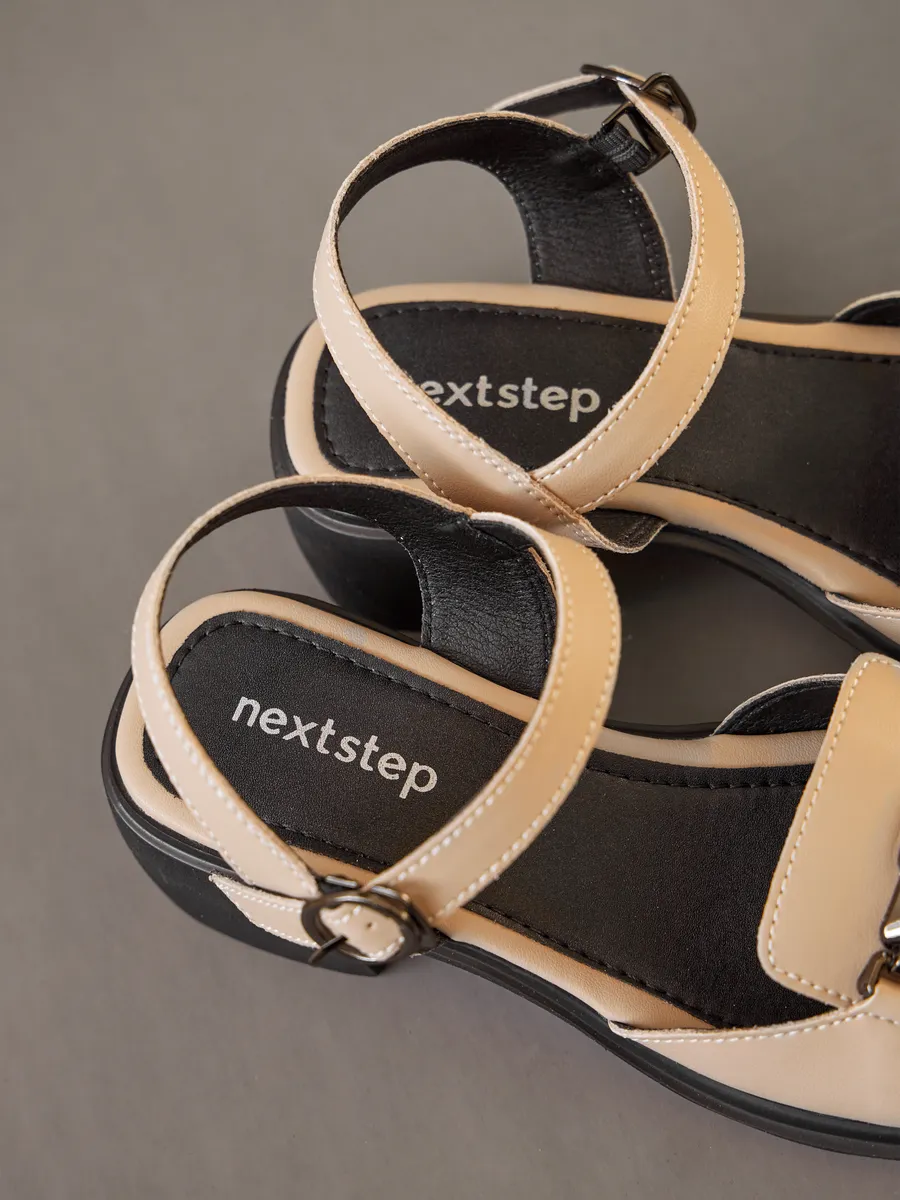 Босоножки женские летние на каблуке бежевые 51-BKY4-12-108k