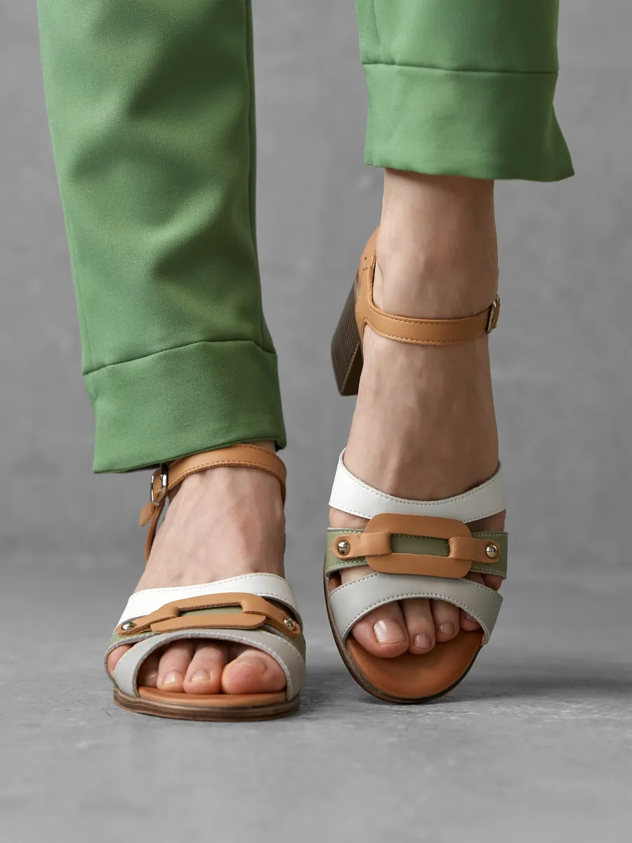 Босоножки женские летние на низком каблуке 51-BME27-54-106