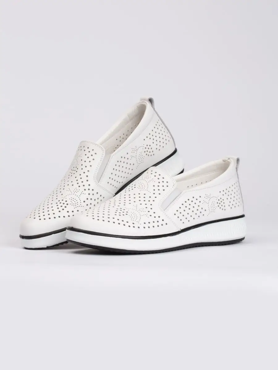 Мокасины на танкетке натуральная кожа дышащие EH115-010