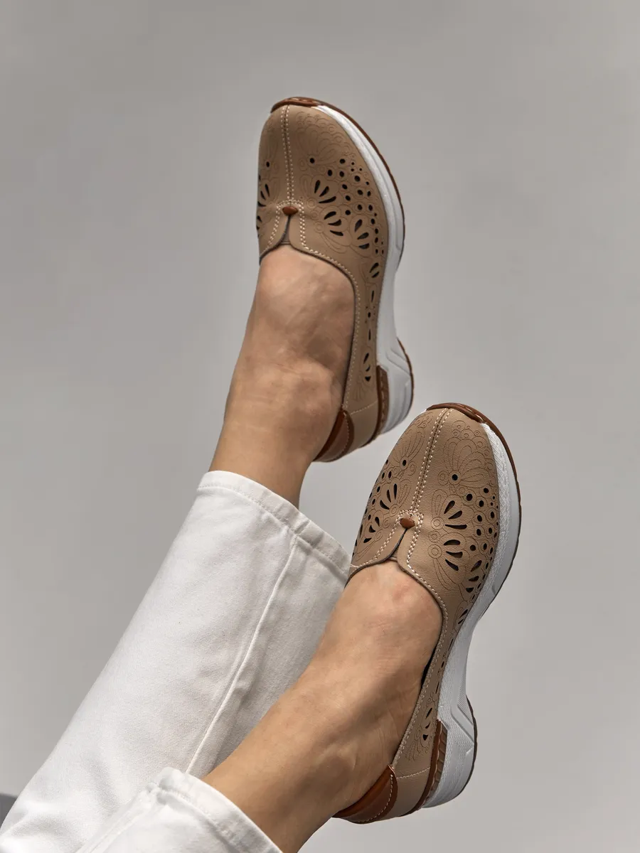 Мокасины женские летние натуральная кожа HX119-021