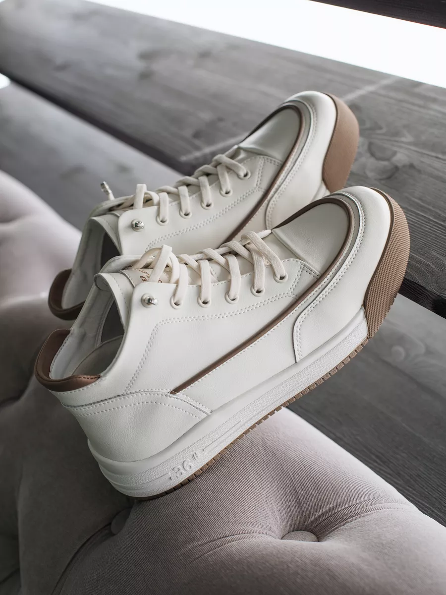 Кеды женские белые натуральная кожа на платформе кожаные GV140-011