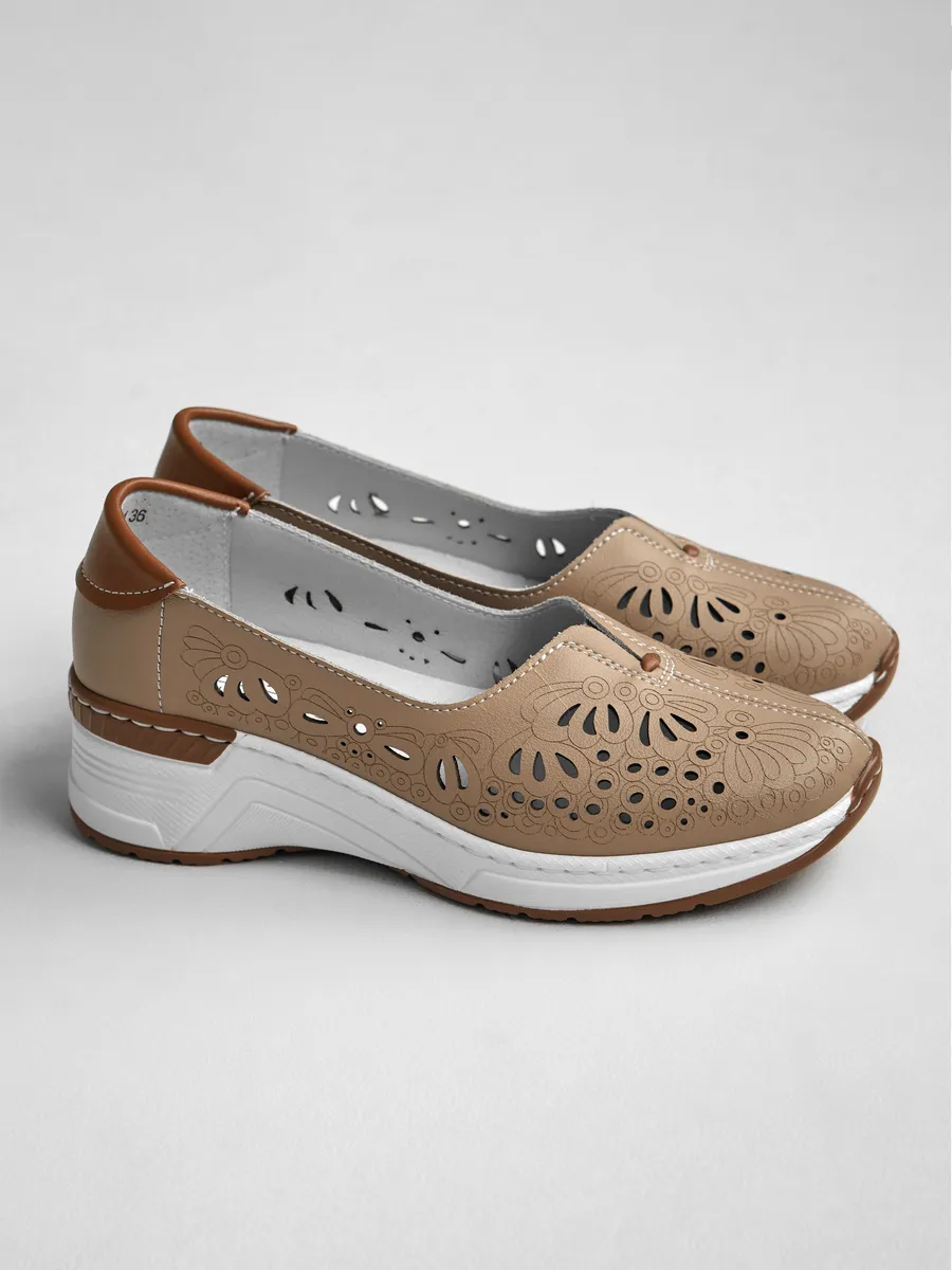 Мокасины женские летние натуральная кожа HX119-021