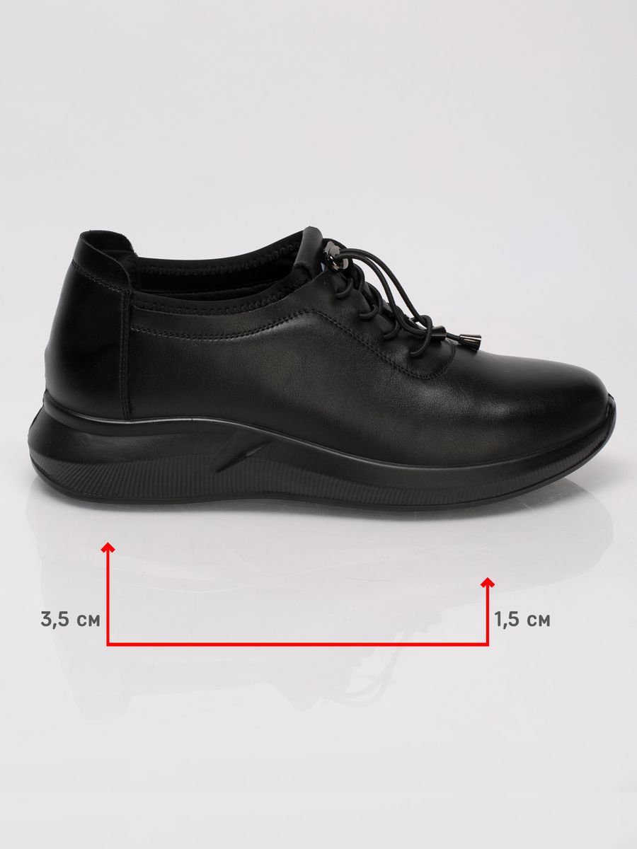 Туфли полуботинки женские осенние черные кожаные AC004-020