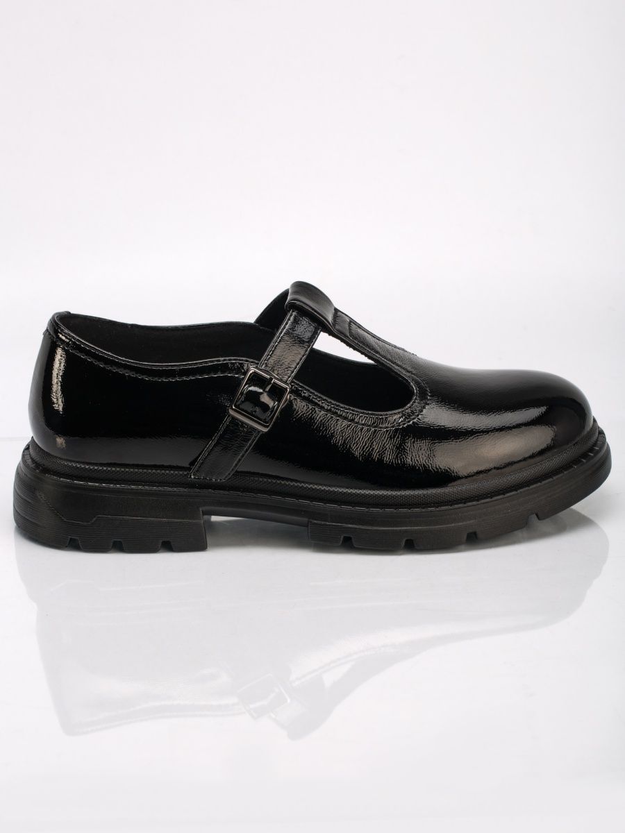 Туфли школьные для девочки натуральная кожа черные осенние KPA004-051K