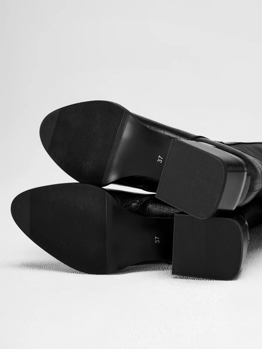 Сапоги женские демисезонные на каблуке натуральная кожа MH772-012k