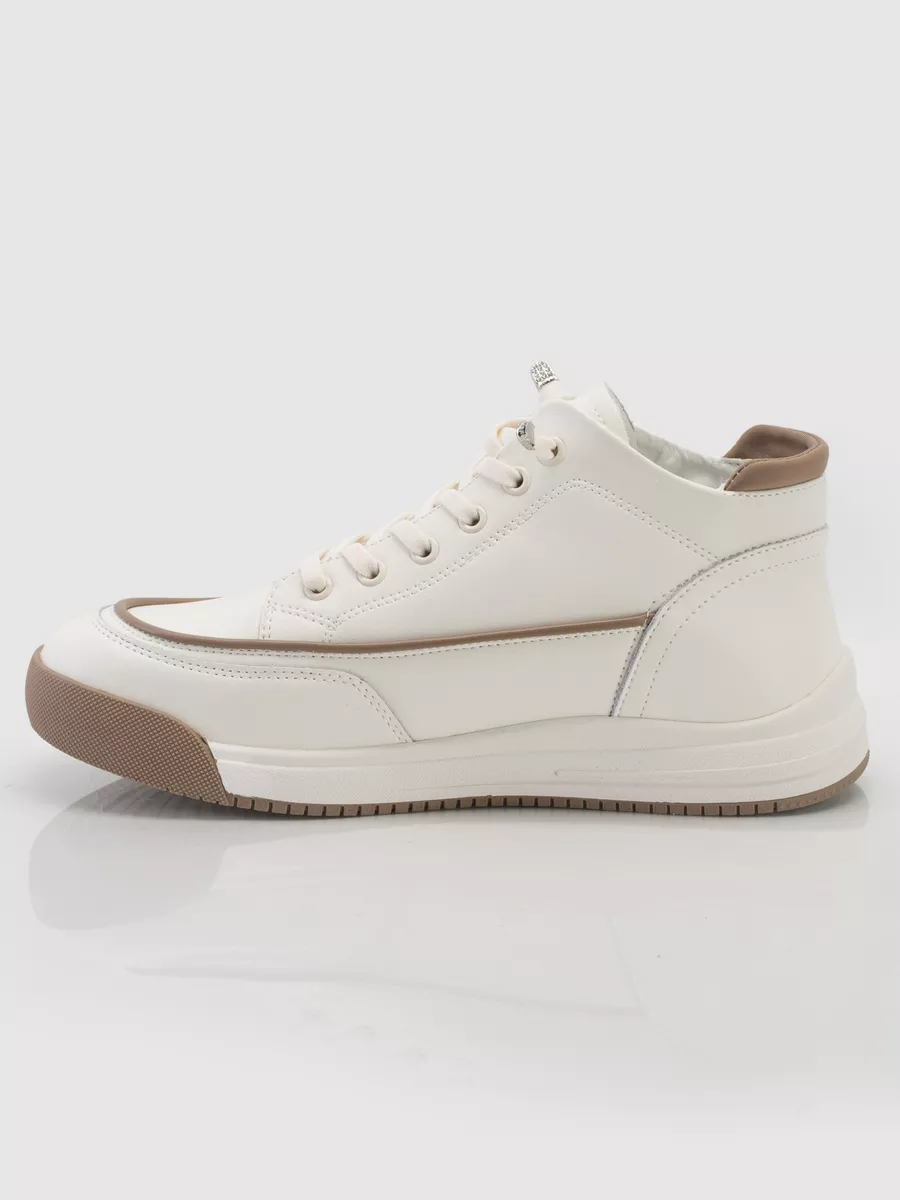 Кеды женские белые натуральная кожа на платформе кожаные GV140-011