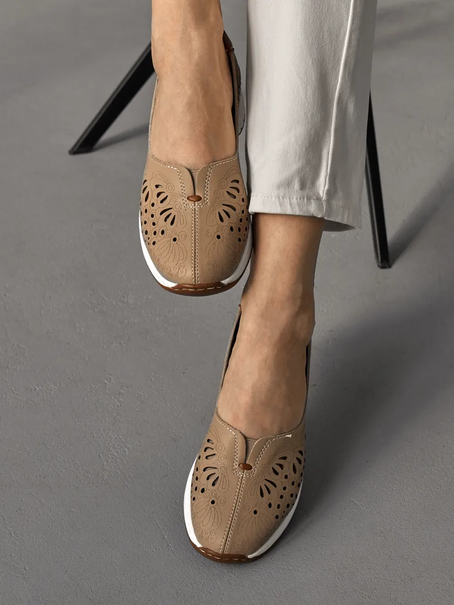 Мокасины женские летние натуральная кожа HX119-021