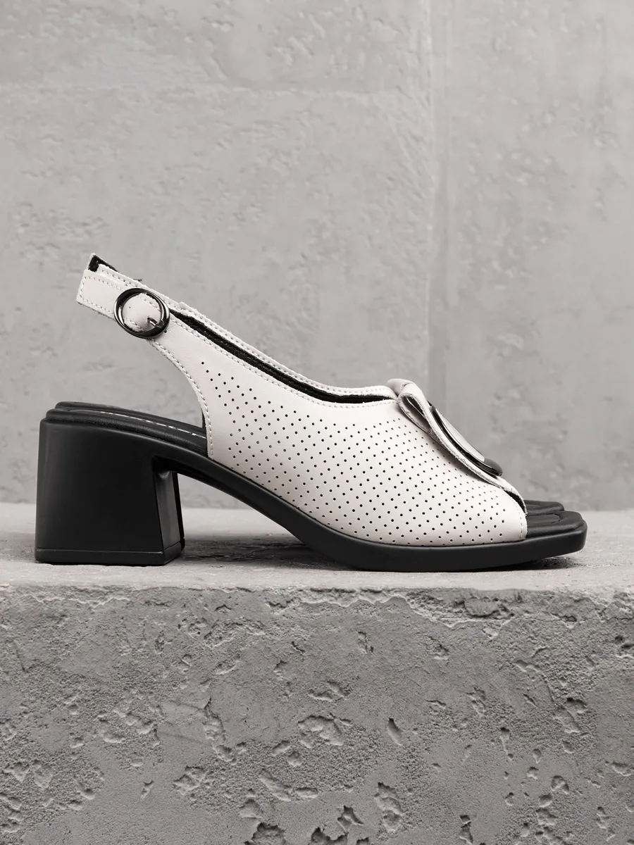 Босоножки слингбэки женские летние натуральная кожа 31F5-36-021