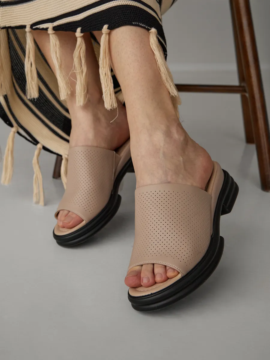 Сабо женские кожаные натуральные летние на платформе DL005-052