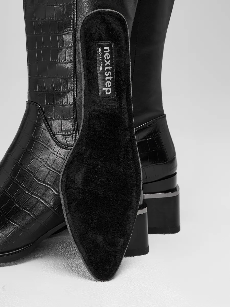 Сапоги женские демисезонные на каблуке натуральная кожа MH772-012k