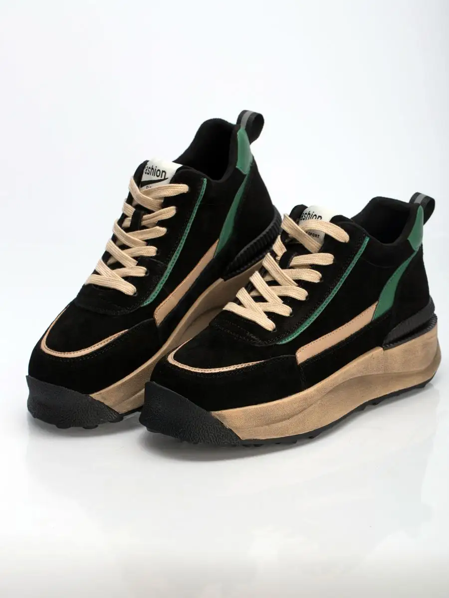 Кроссовки женские натуральная замша осенние на платформе AS50523-1