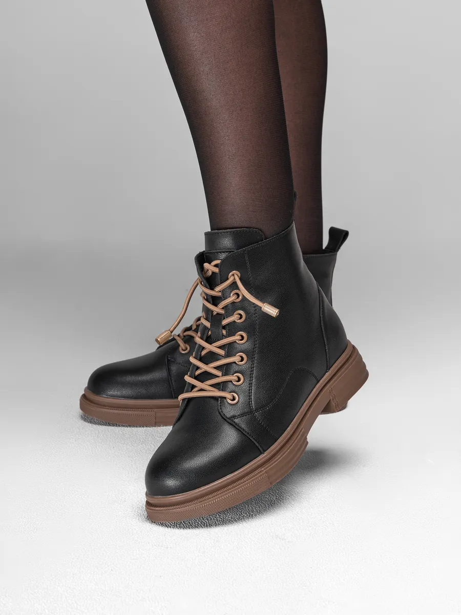 Ботинки женские зимние натуральная кожа на каблуке 25-ZBU12-9-1013