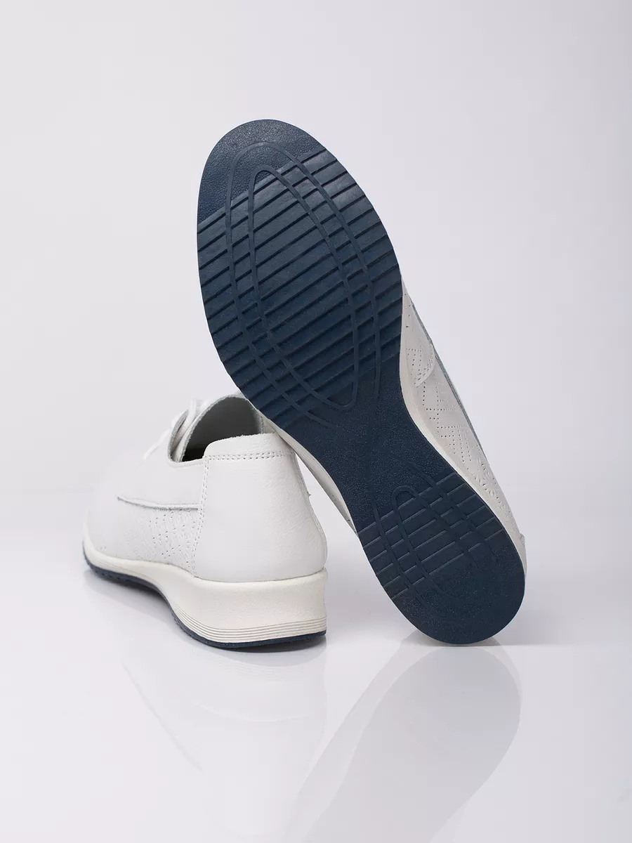 Мокасины летние натуральная кожа с перфорацией FP018-010Белый