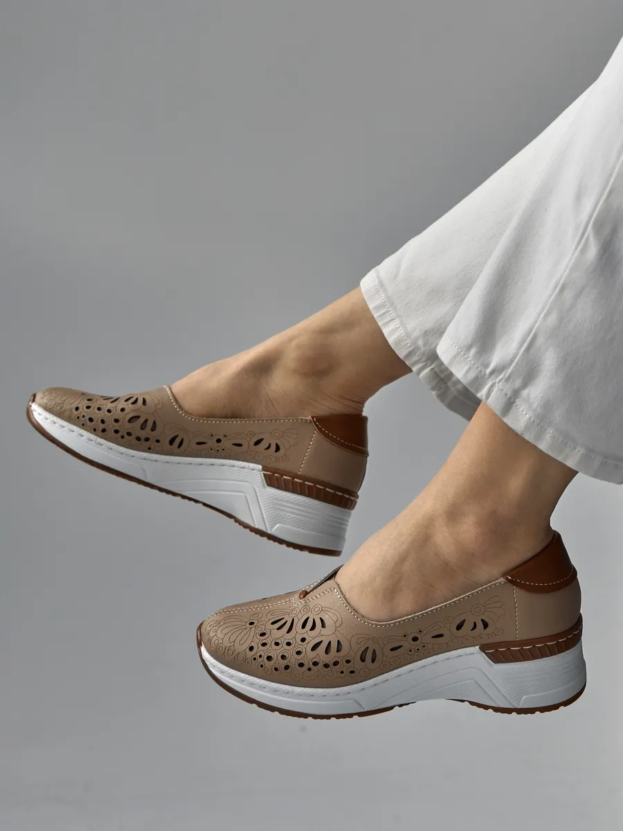 Мокасины женские летние натуральная кожа HX119-021