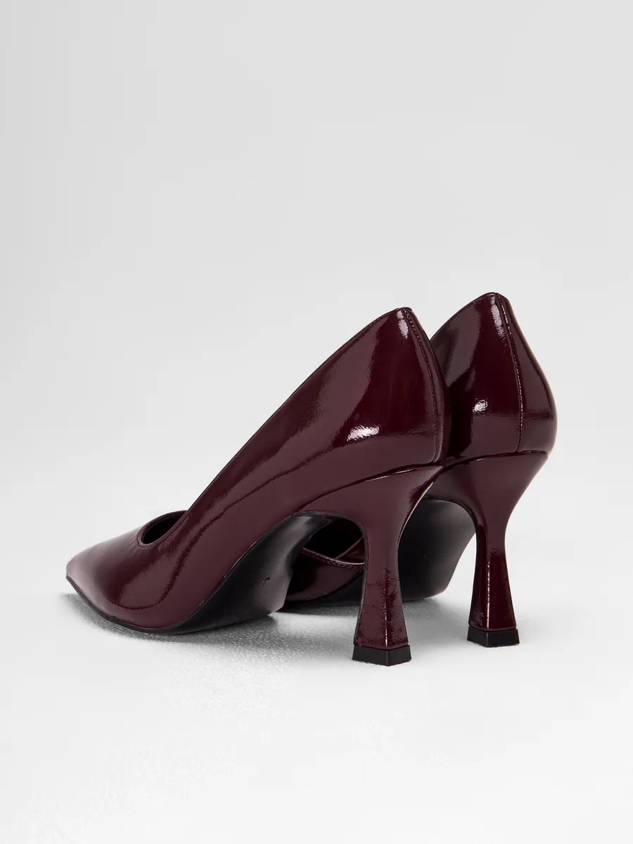 Туфли женские на каблуке вечерние лакированные бордовые HIR-52511-1E-AP