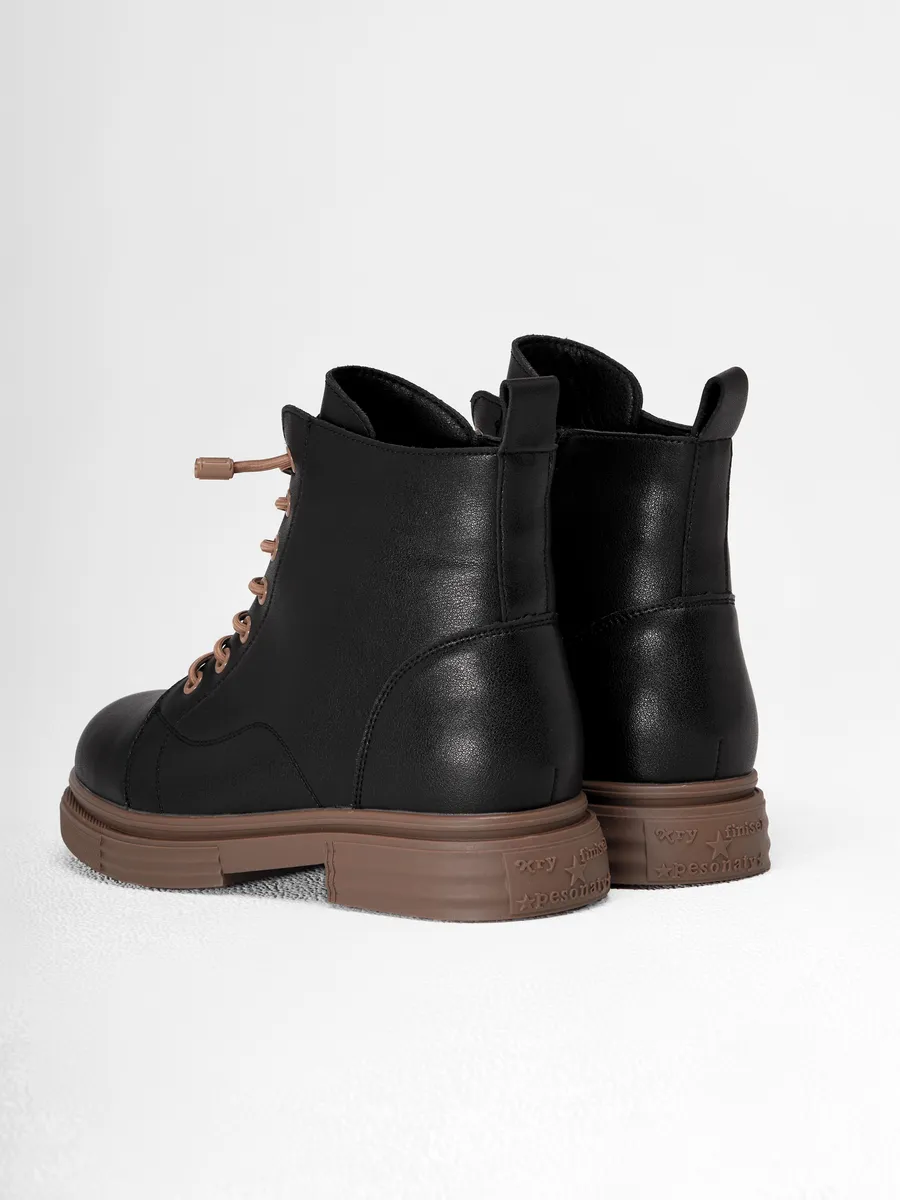 Ботинки женские зимние натуральная кожа на каблуке 25-ZBU12-9-1013