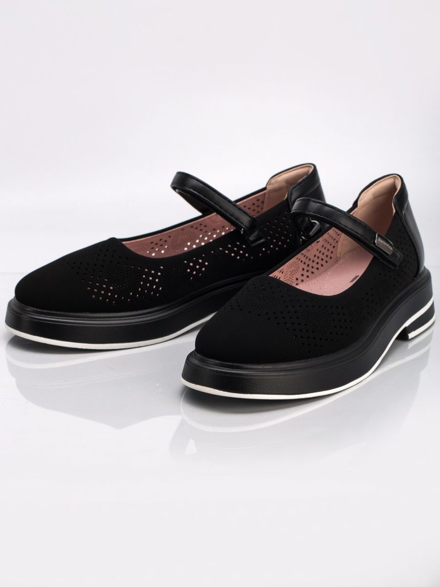 Туфли школьные для девочки черные закрытые мэри джейн KPN011-010K