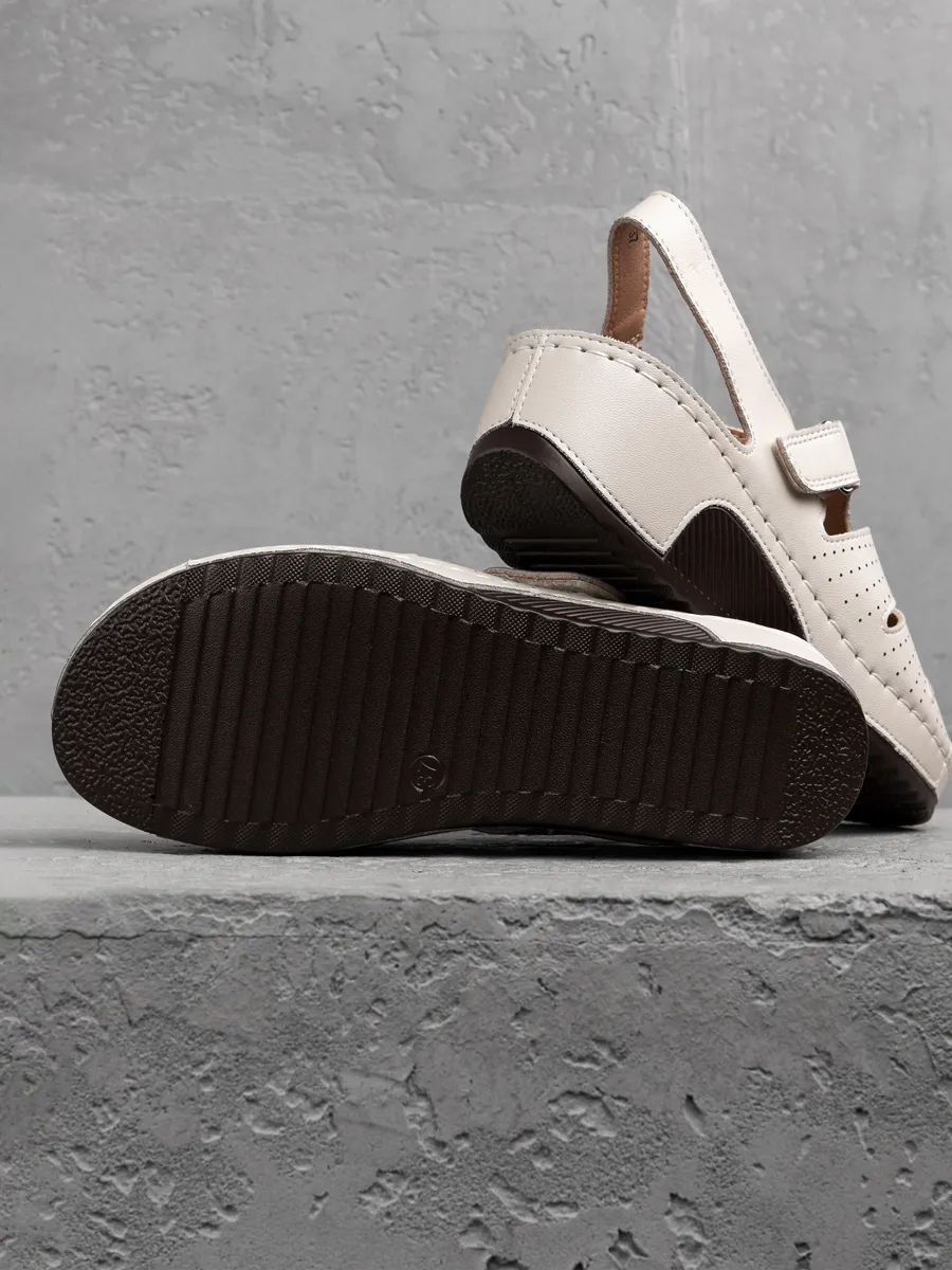 Босоножки женские летние на танкетке натуральная кожа 31W31-6-022