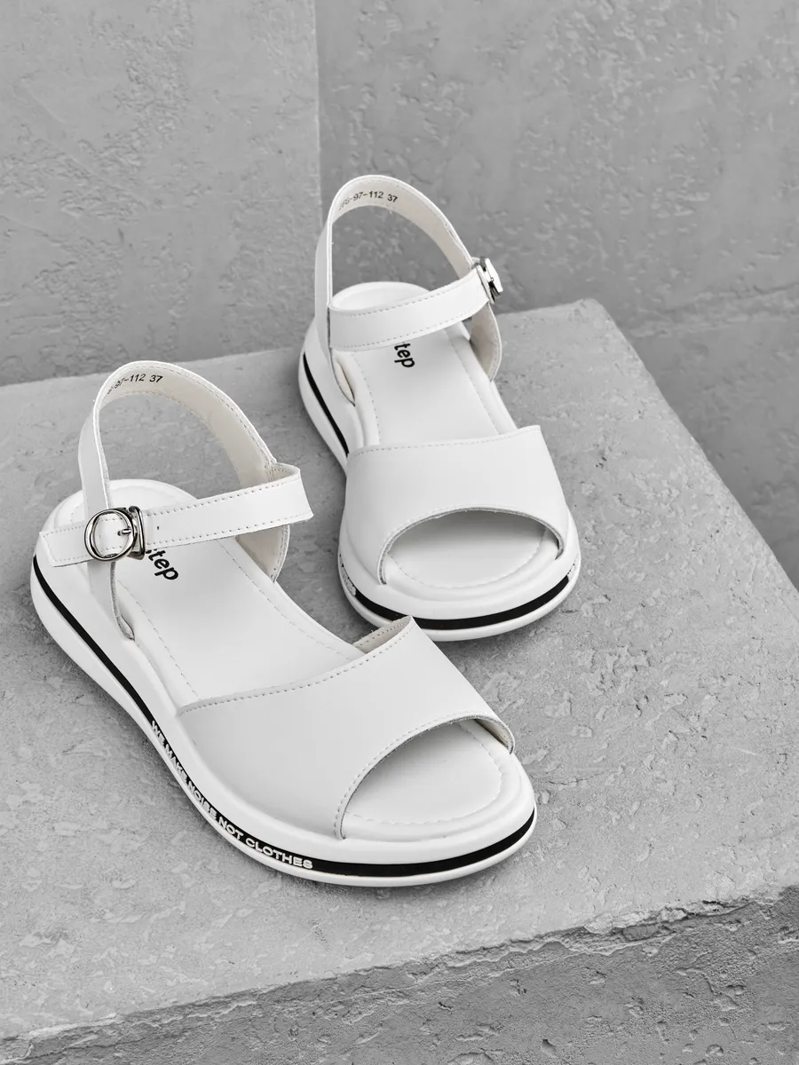 Босоножки женские летние на танкетке белые 2F6-97-112