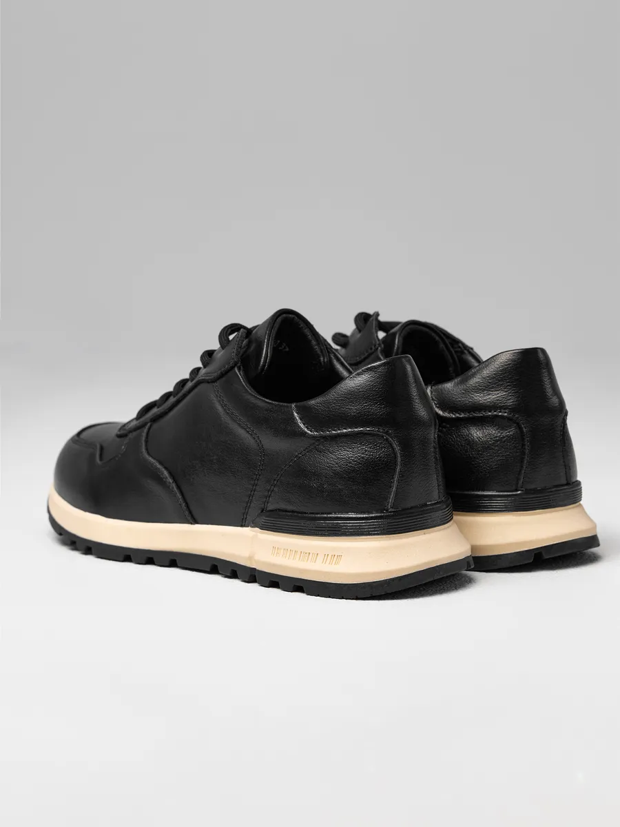 Кроссовки женские демисезонные натуральная кожа черные RW201-010k