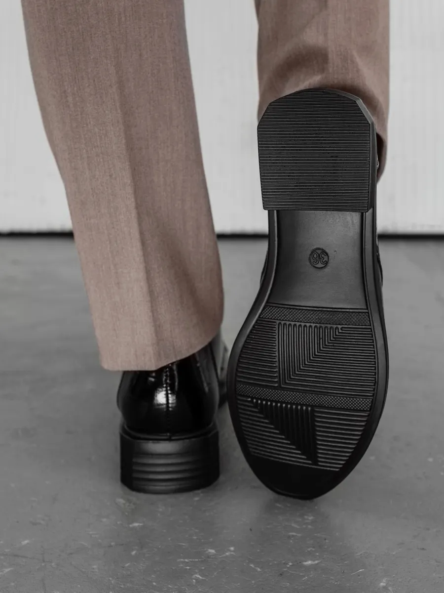 Туфли женские осенние на низком каблуке натуральная кожа CV045-190