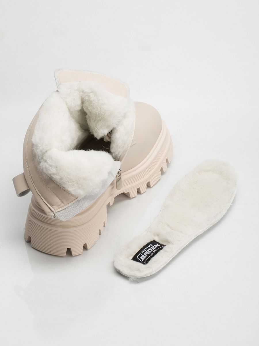 Ботинки для девочки натуральная кожа зимние бежевые KPS005-011K