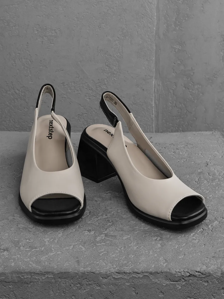 Босоножки женские летние на среднем каблуке натуральная кожа 12W21-4-120