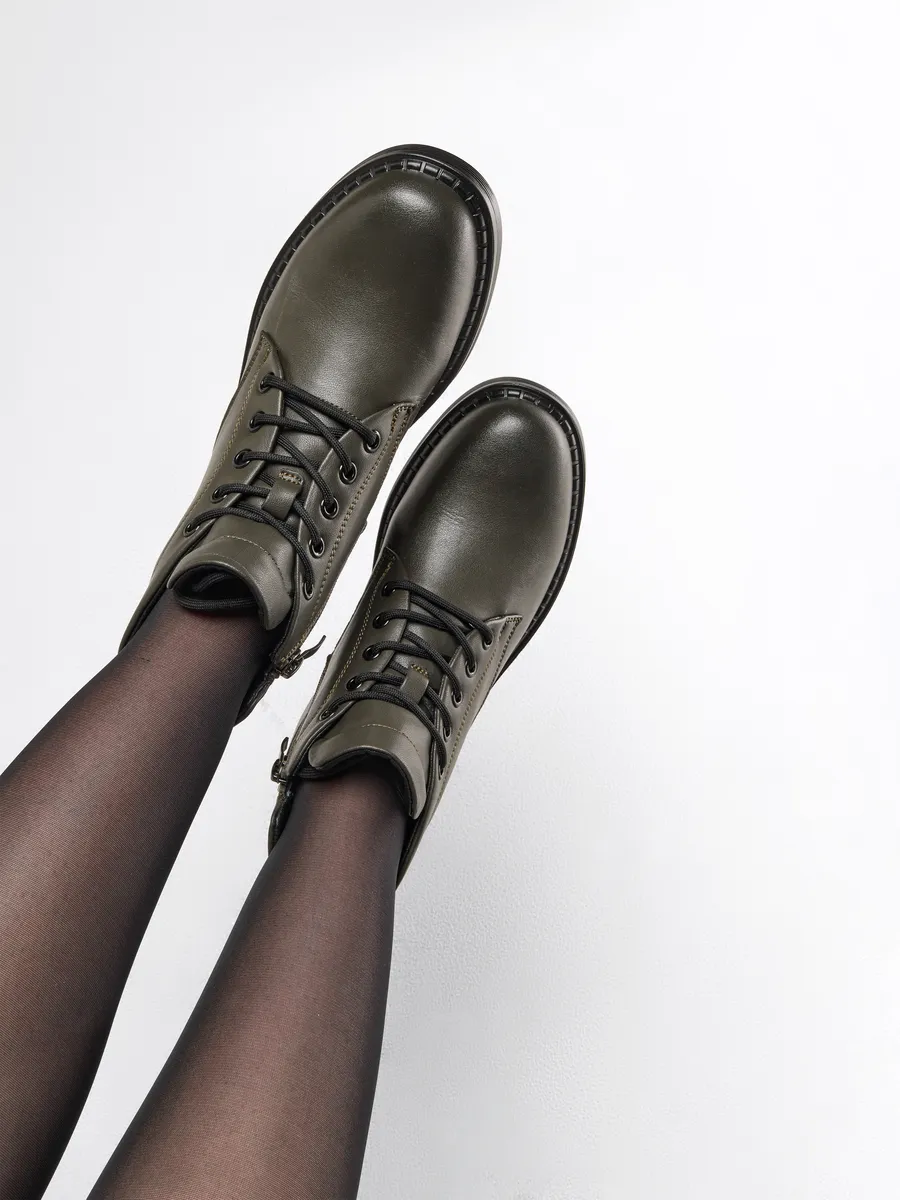 Ботинки женские осенние натуральная кожа на каблуке 25-DBU12-5-106