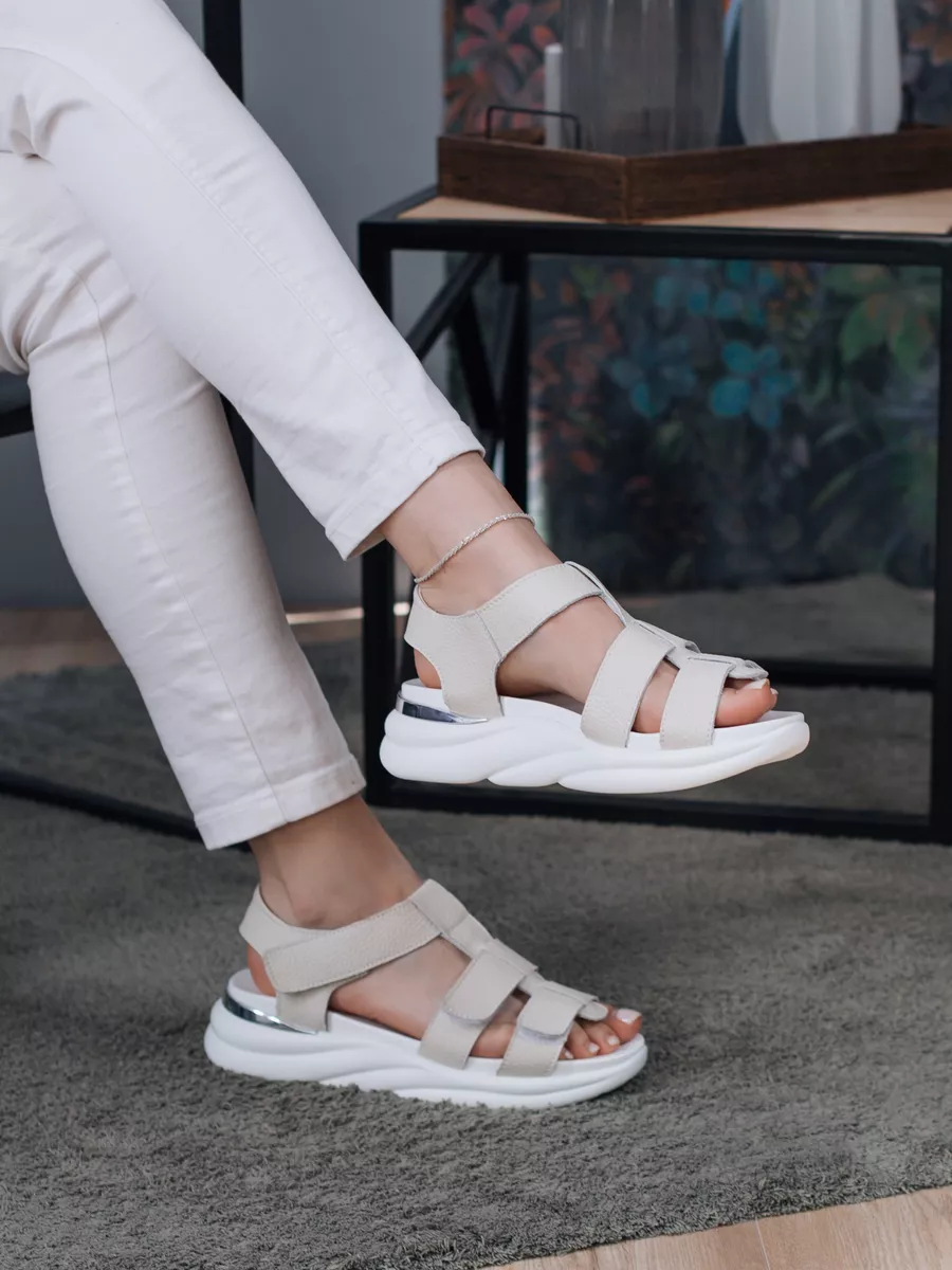 Босоножки женские летние без каблука натуральная кожа L580-3-5